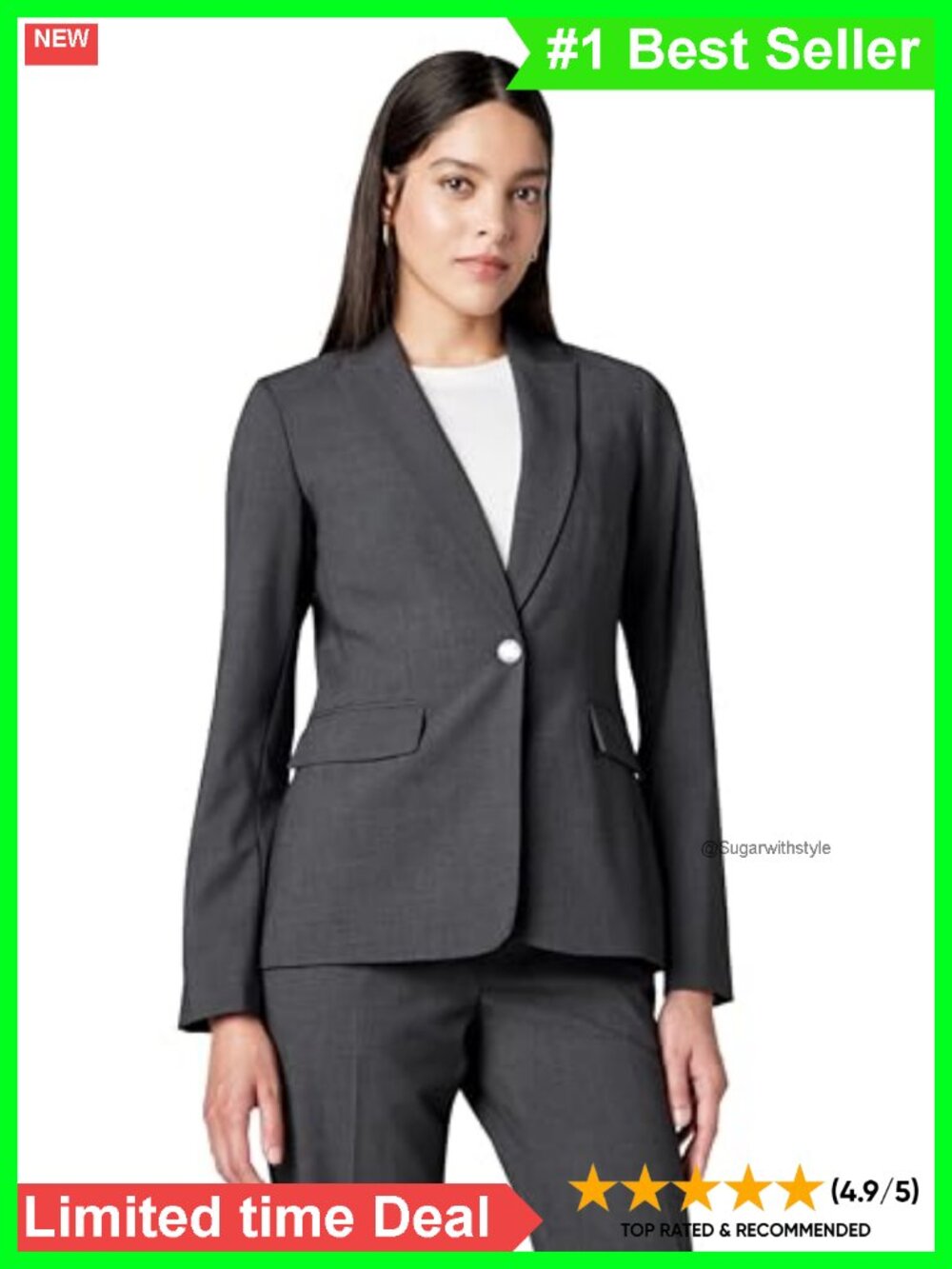 One Button Lux Blazer Professional Office Wear Timeless Style